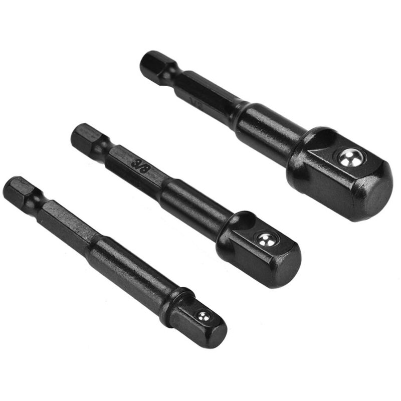 foto del prodotto eosnow adattatore per presa nera da 3 pezzi con codolo esagonale da 1 4 a cacciavite per punta da trapano a testa quadrata da 1 4 3 8 1 2