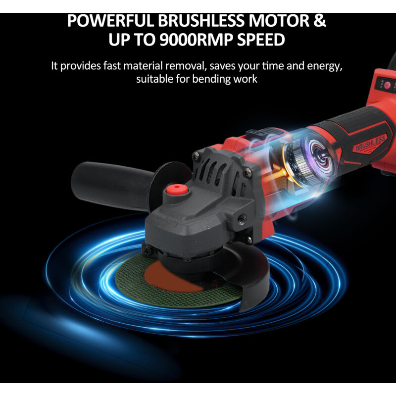 foto del prodotto eosnow angolo angolo cordle strumenti strumenti di merfles brushle 9000 rpm con batteria da 4,0 ah e manico ausiliario regolabile al caricabatterie