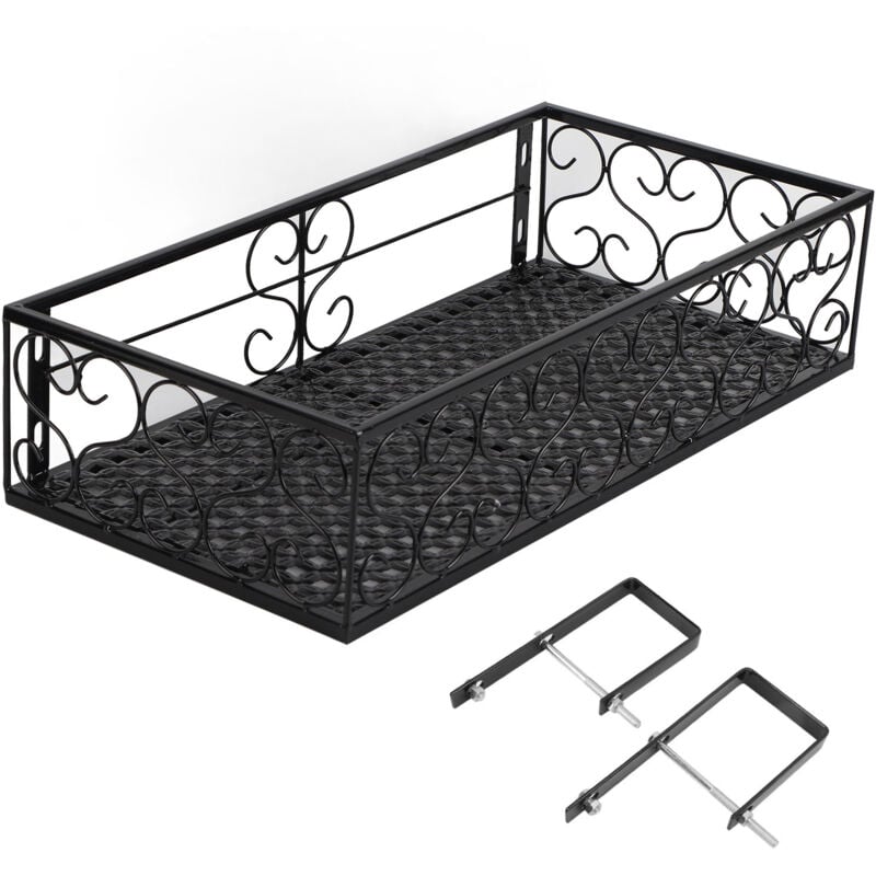 foto del prodotto eosnow appendiabiti per fiori da balcone, appendiabiti da appendere per vasi da fiori, recinzione in ferro battuto, davanzale interno, scaffale per