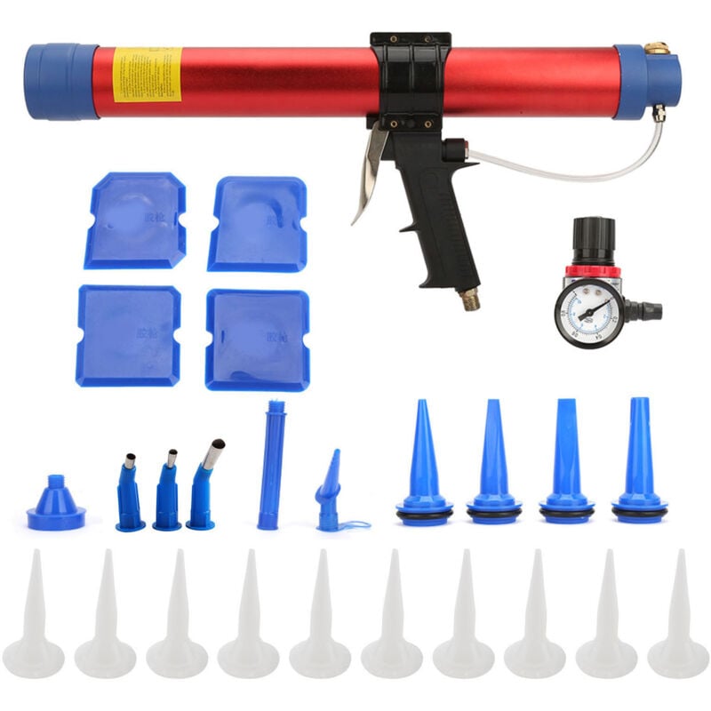 foto del prodotto eosnow attrezzo manuale pneumatico per pistola ad aria compressa con colla morbida da 600 ml con indicatore di velocit per decorazioni