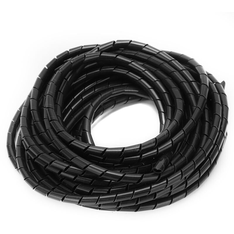 foto del prodotto eosnow cavo a spirale avvolto per gestione cavi flessibile per organizer nero 8 mm 10 metri per cablaggio