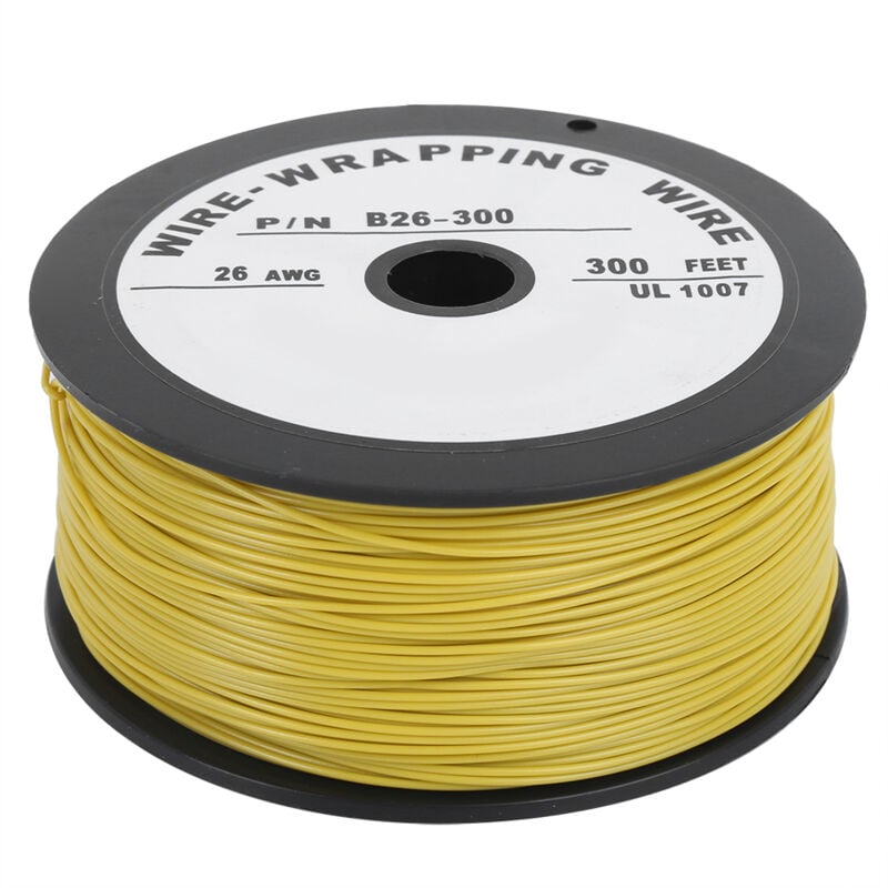 foto del prodotto eosnow cavo elettrico cavo di collegamento giallo linea di collegamento in rame stagnato 100 metri ul1007 26awg
