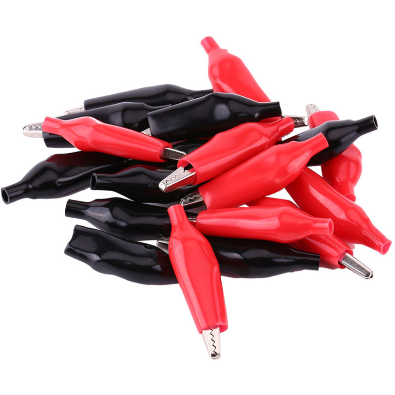 foto del prodotto eosnow clip di alligatore, pvc eco compatibile in ferro nichelato con connettore crocodile con 20pc per ingegnere di test elettrici