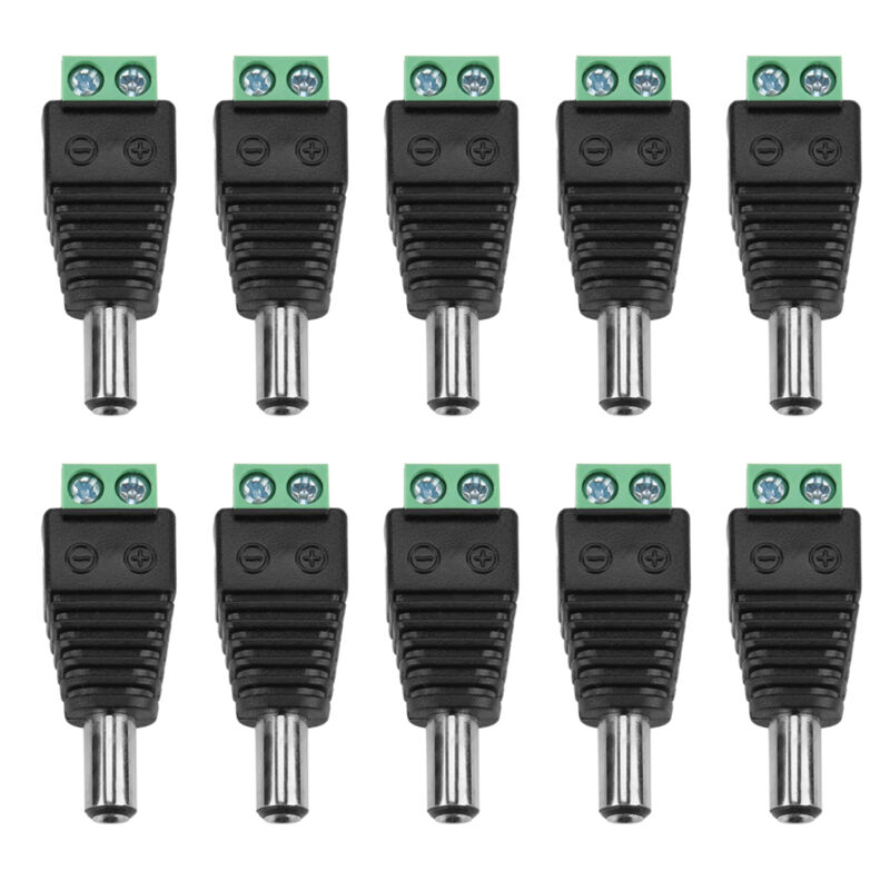 foto del prodotto eosnow connettore adattatore terminale jack per spina maschio di alimentazione cc da 10 pezzi per telecamera cctv 5.52.1mm