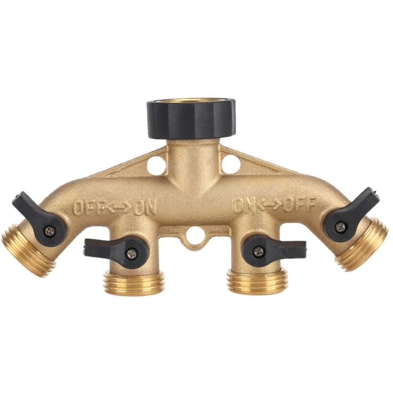 foto del prodotto eosnow connettori per rubinetti commutatori ugelli divisori per tubi flessibili a 4 vie in ottone da 3 4 pollici per l irrigazione del giardino