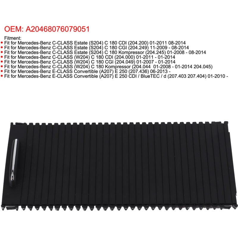 foto del prodotto eosnow copertura per tendina avvolgibile per console centrale a20468076079051 adatta per mercedesbenz classe c eclass s204 w204 a207