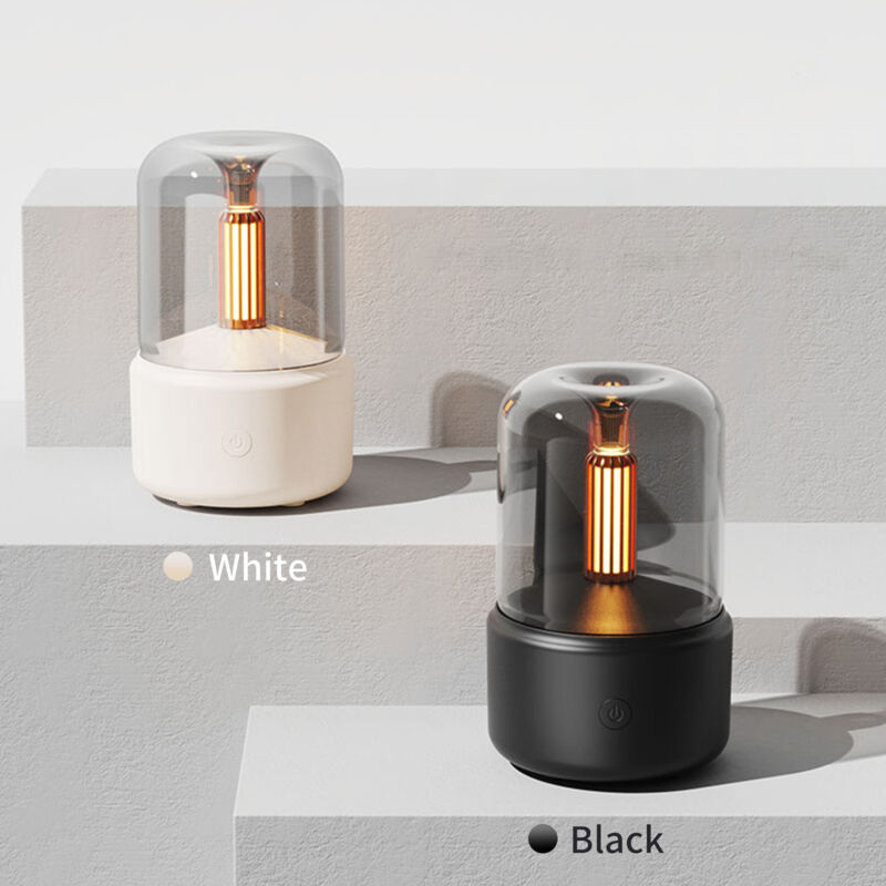 foto del prodotto eosnow diffusore di aromi a lume di candela 120 ml umidificatore a nebbia luce notturna bianca calda olio essenziale silenzioso aria fredda per
