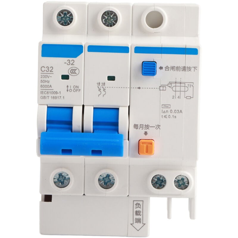 foto del prodotto eosnow dz47le 32 2p n c32 interruttore differenziale differenziale 230 v 32 a 30 ma
