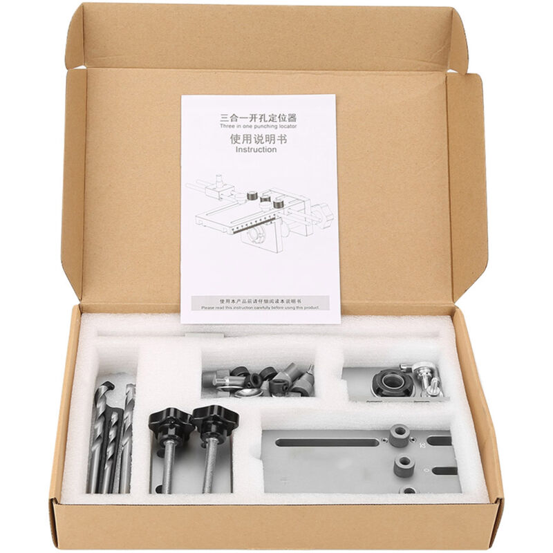 foto del prodotto eosnow guida per trapano per la lavorazione del legno, forza 3 nella maschera di centraggio autocentrante, regolabile per kit di localizzazione