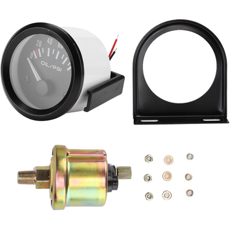 foto del prodotto eosnow indicatore del manometro elettromagnetico della pressione dell olio per auto universale da 52 mm 2 pollici 12 v. misuratore modificato