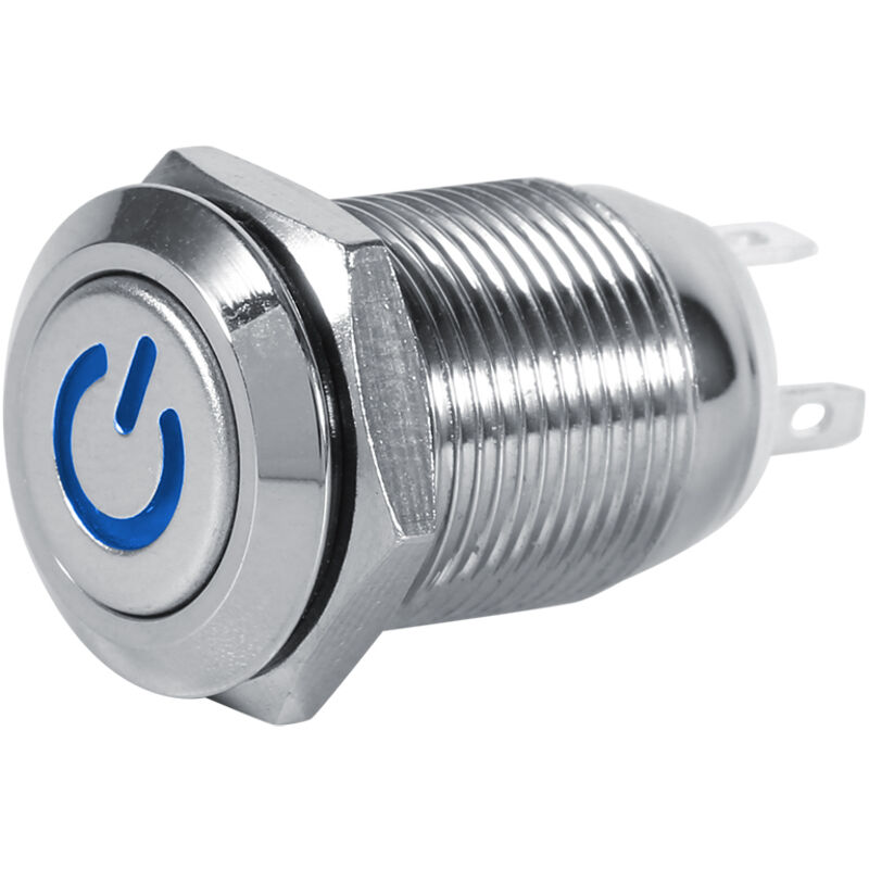 foto del prodotto eosnow interruttore a pulsante di alimentazione per veicolo per auto tipo momentaneo led blu 3v