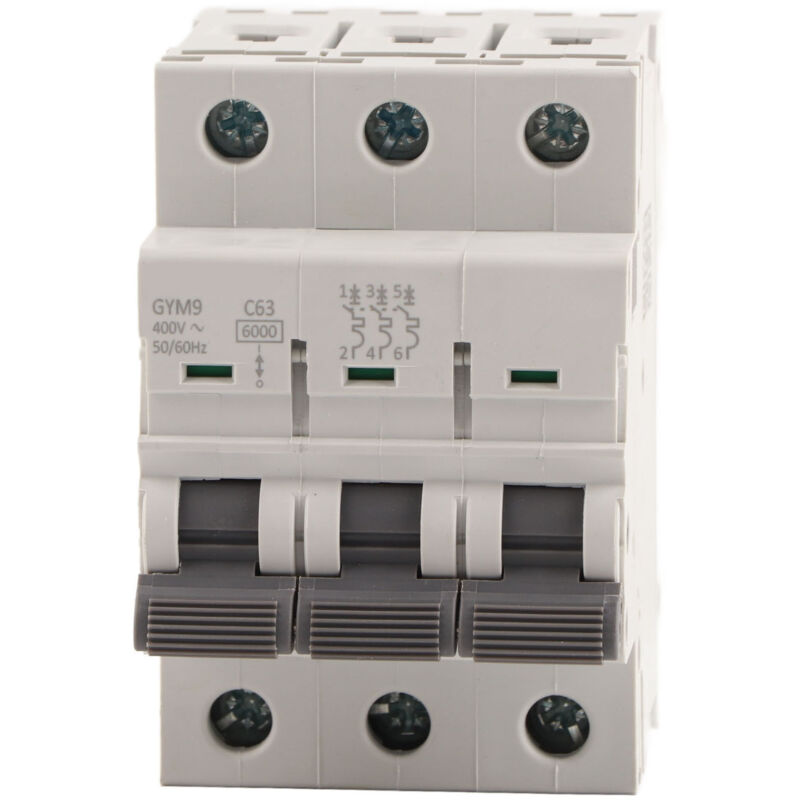 foto del prodotto eosnow interruttore automatico gym9 c65 3p 230 400vac 50 60hz ip20 protezione contro le perdite elettriche interruttore automatico corrente