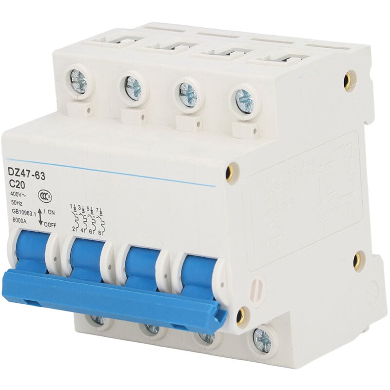 foto del prodotto eosnow interruttore automatico mini 4p mcb per montaggio su guida din 6000a capacit di interruzione 400v 20a per la casa