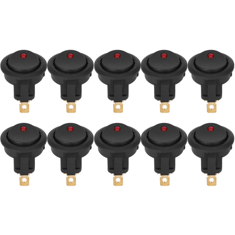 foto del prodotto eosnow interruttore spst impermeabile a bilanciere rotondo da 10 pezzi on off 12v faretto a led terminale argento a 3 pin
