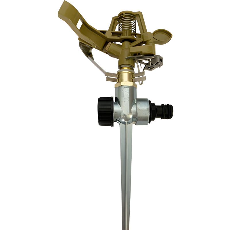foto del prodotto eosnow irrigatore a impatto su base a picchetto, acqua in lega di zinco resistente per prato da giardino, rotazione da 0 a 360 , copertura di ampia