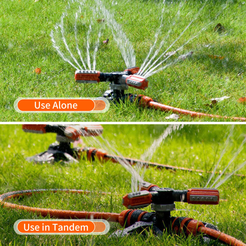 foto del prodotto eosnow irrigatore da giardino rotante a 360 sistema di irrigazione del prato a 3 bracci regolabile spruzzatore d acqua per patio esterno cortile