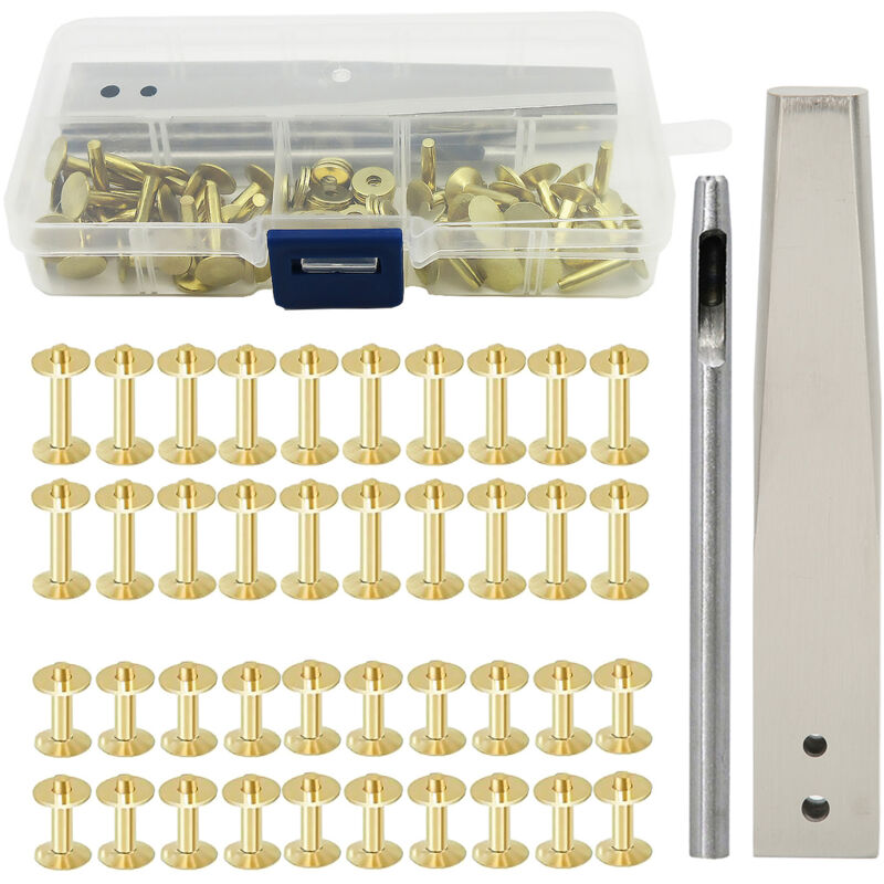 foto del prodotto eosnow kit burrs di rivetti in rame con set di borchie a prova di ruggine strumento artigianale per cinghia per sacca per abbigliamento a cinghia a