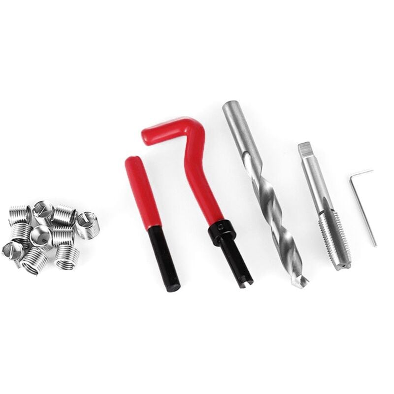 immagine 0 del prodotto eosnow kit di inserti di riparazione filettatura metrica da 15 pezzi m5 m6 m8 m10 m14 helicoil car pro coil tool 1.5