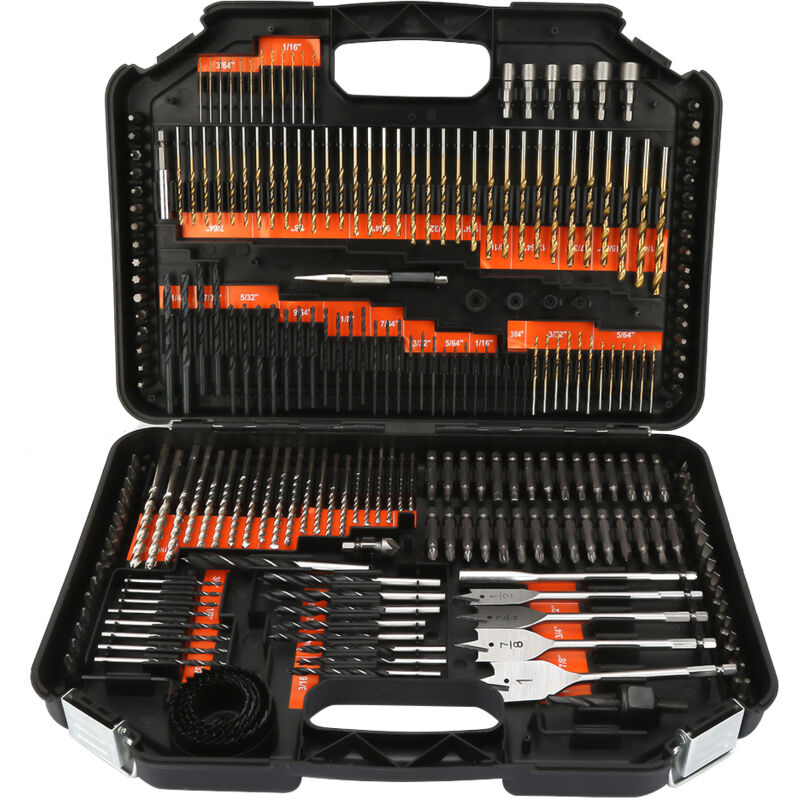 foto del prodotto eosnow kit di punte per viti combinate multifunzionali da 246 pezzi con scatola di plastica nera
