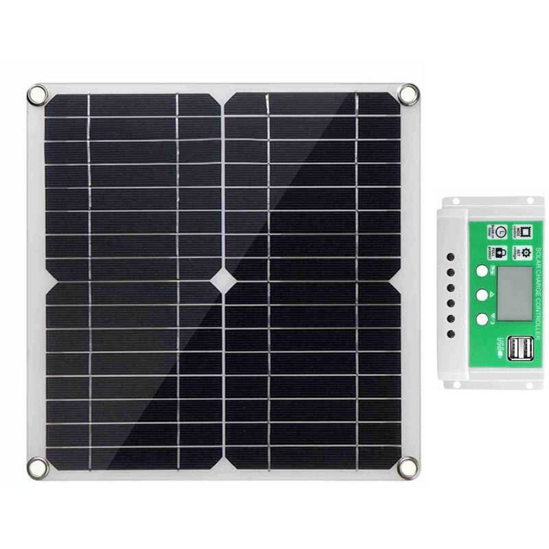 foto del prodotto eosnow kit pannello solare monocristallino da 20 watt 12 volt regolatore di carica pwm da 100 a clip per batteria 22 ad alta efficienza per