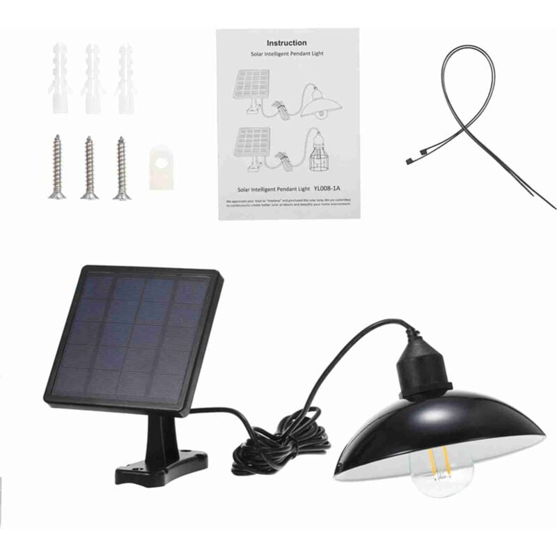 foto del prodotto eosnow lampada a sospensione a energia solare e27 lampada da esterno sensibile ip65 resistenza all acqua per giardino cortile patio balcone