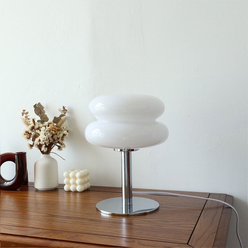 foto del prodotto eosnow lampada da tavolo con crostata di uova per ragazze lampada da tavolo in vetro a risparmio energetico con luce soffusa lampada da scrivania