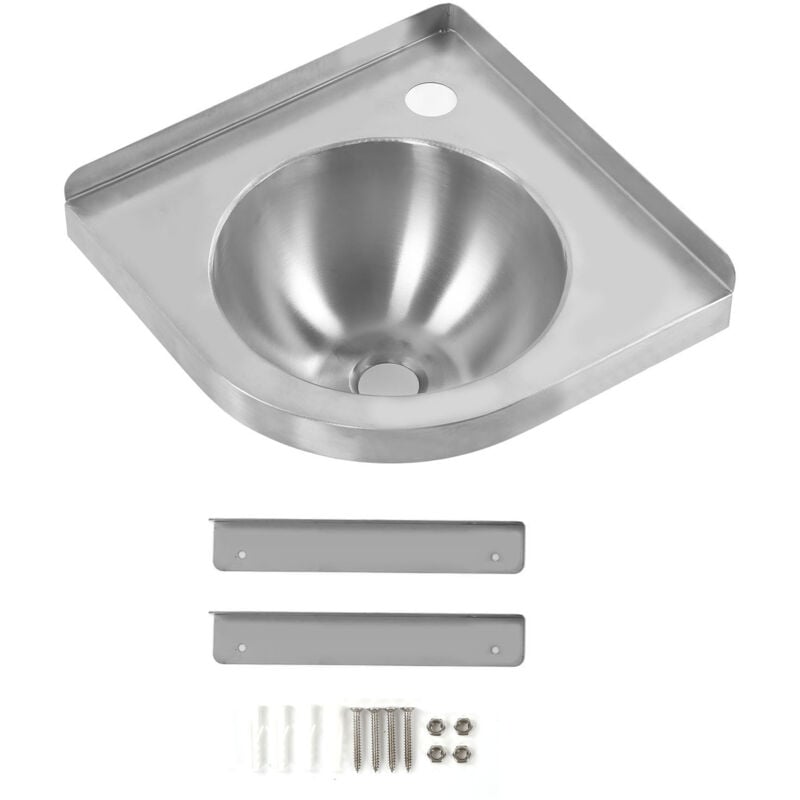 foto del prodotto eosnow lavabo ad angolo triangolare, finitura spazzolata, cucina, bagno, lavaggio a mano per barca, roulotte, camper