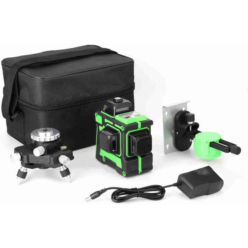 foto del prodotto eosnow livello laser autolivello 3d multifunzionale a 12 linee con supporto per treppiede di estensione in lega regolabile da 1,2 m a 3 alture e