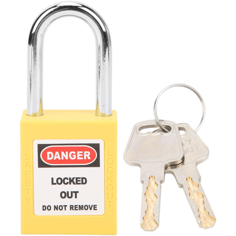 foto del prodotto eosnow lucchetto loto per ingegneria di sicurezza, blocco di blocco da 38 mm per la produzione di macchinarigiallo
