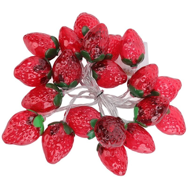 foto del prodotto eosnow luci a corda per frutta da 9,8 piedi 20 led luci a corda per lampada a fragola a batteria per feste di natale
