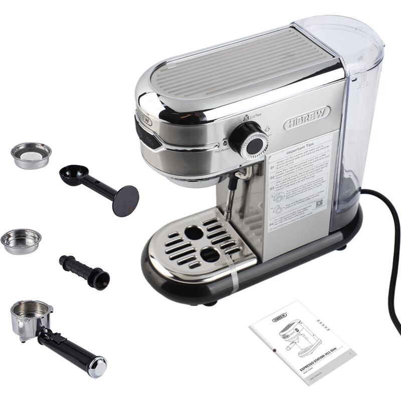 foto del prodotto eosnow macchina da caff compatta con sistema di schiumatura del latte touch control 19 bar per servizio singolo e doppio spegnimento automatico