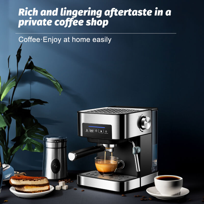 foto del prodotto eosnow macchina per caff espresso 20 bar 15 tazze serbatoio acqua da 1,6 litri macchina da 850 w con montalatte a vapore bacchetta a vapore per