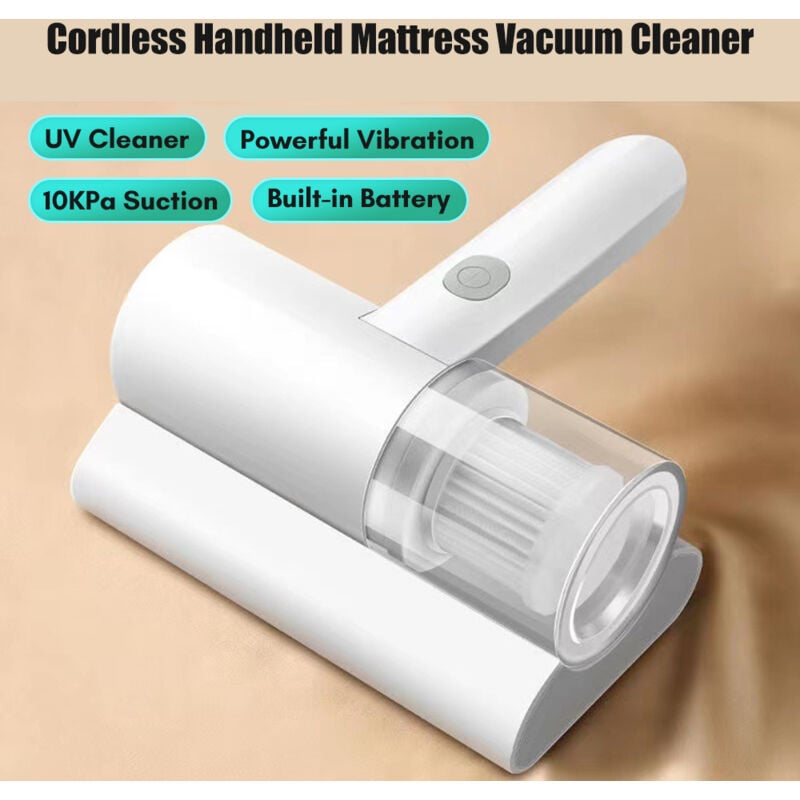 foto del prodotto eosnow materasso compatto pulsante aspirapolvere portatile uv 1200mah 10kpa potente aspirazione per pulire i cuscini del letto divano tappeto 7.4v