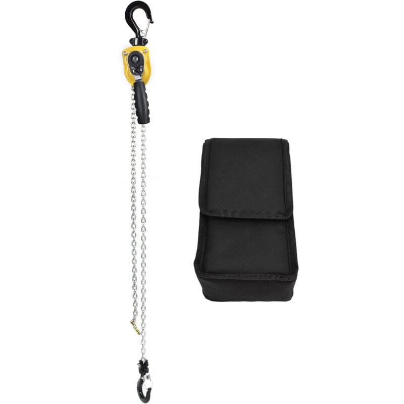 foto del prodotto eosnow mini cricchetto di sollevamento portatile con puleggia di sollevamento a leva con catena da 1,5 metri, carico di 500 kg