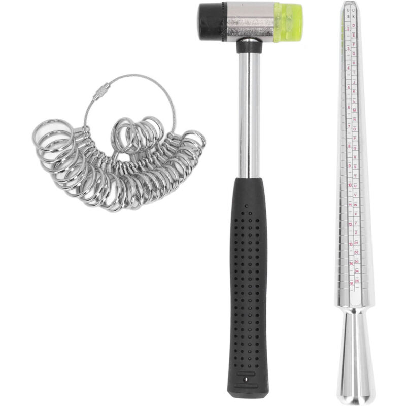 foto del prodotto eosnow misuratore di anelli strumento di misurazione mandrino calibro martello per gioielli kit di misurazione stick di dimensionamento