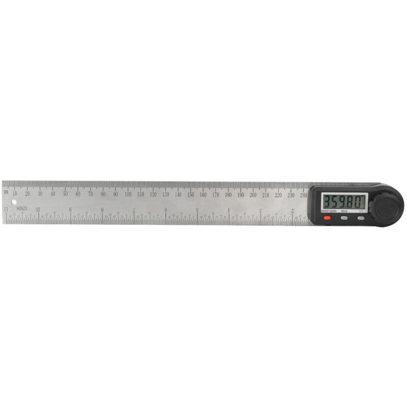 foto del prodotto eosnow misuratore di angolo con display digitale elettronico 2 in 1 0 360 goniometro multifunzione per righello per la lavorazione del legno 300mm 