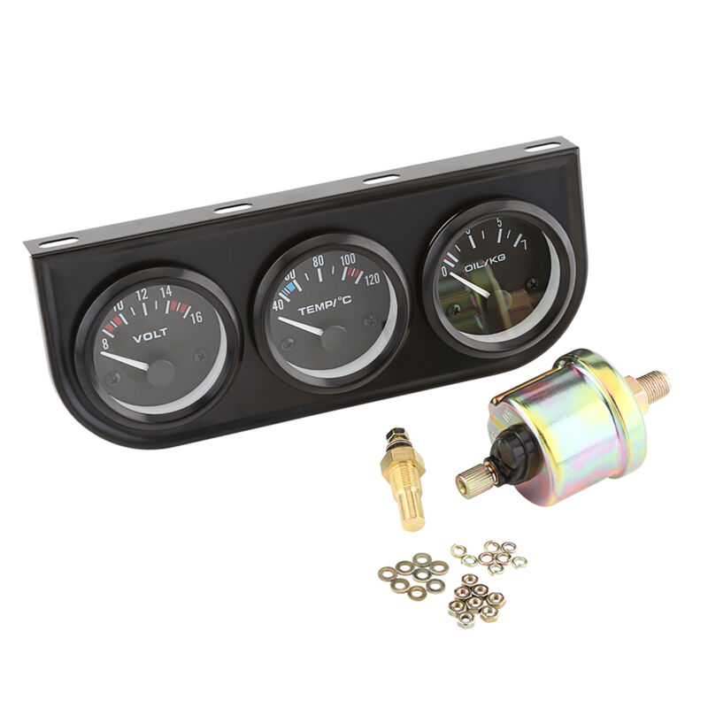 immagine 0 del prodotto eosnow misuratore di pressione dell olio, 3 in 1 kit di indicatore triplo ad alta sensibilit con retroilluminazione di facile lettura 12v per