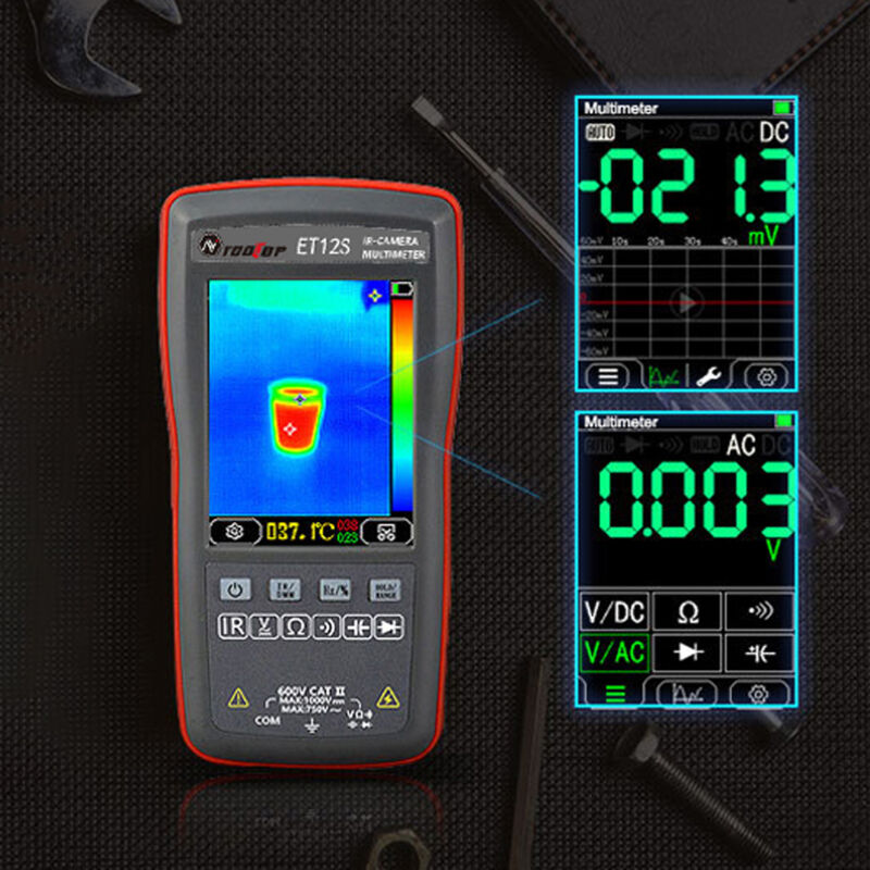 foto del prodotto eosnow multimetro digitale per termocamera 2in1 display a colori da 2,8 pollici 90 120 pixel di imaging 6000 conteggi multimetro con tensione
