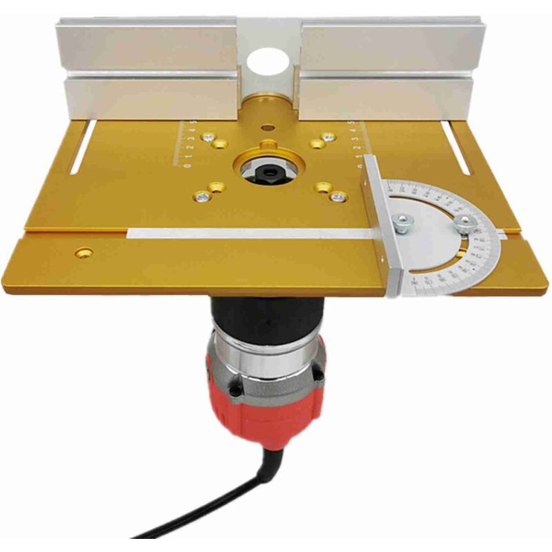 immagine 0 del prodotto eosnow piastra di inserimento del tavolo del router a doppio foro, tavola ribaltabile per fresatura del legno in lega di alluminio, per macchina