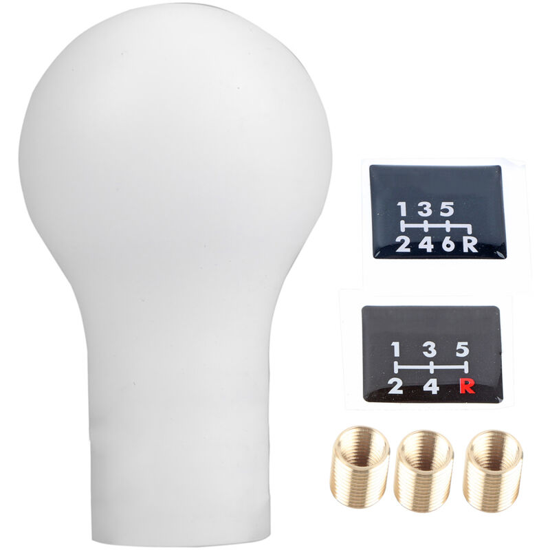 foto del prodotto eosnow pomello del cambio manuale automatico a 5 velocit per mitsubishi lancer v3 evo bianco 