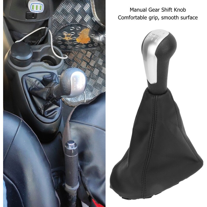 foto del prodotto eosnow pomello del cambio manuale, superficie liscia, confortevole, sostituzione delle manopole della leva del cambio per auto per spark 2011 2016
