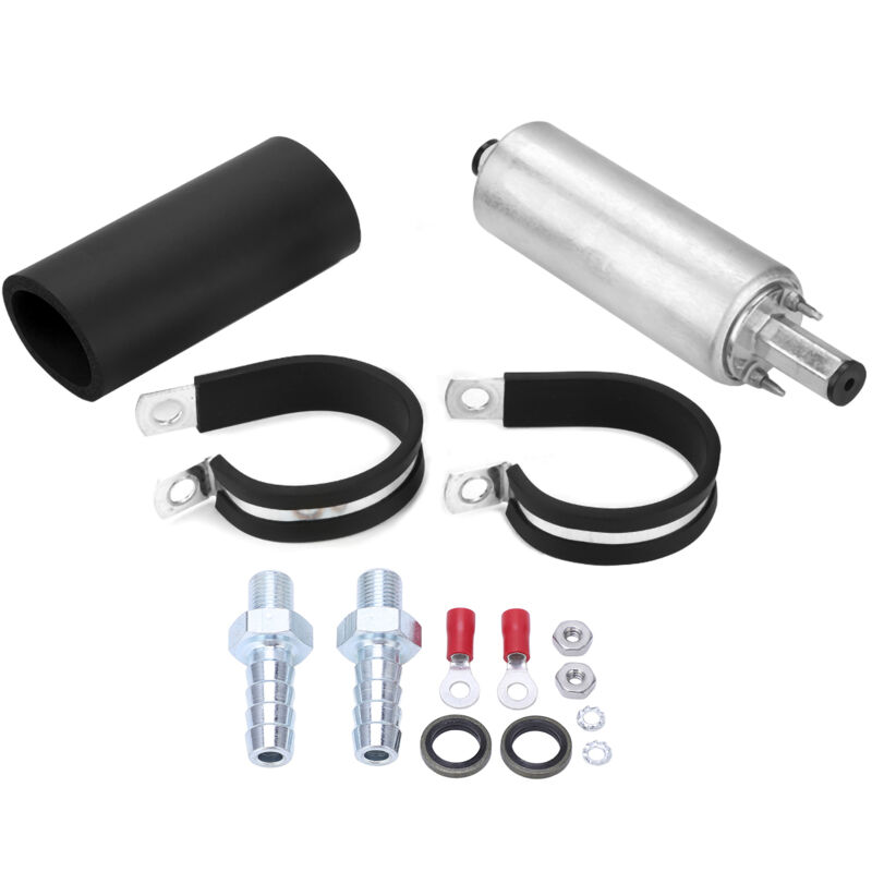 foto del prodotto eosnow pompa del carburante esterna ad alta pressione in linea universale da 255 lph con kit per walbro gsl392