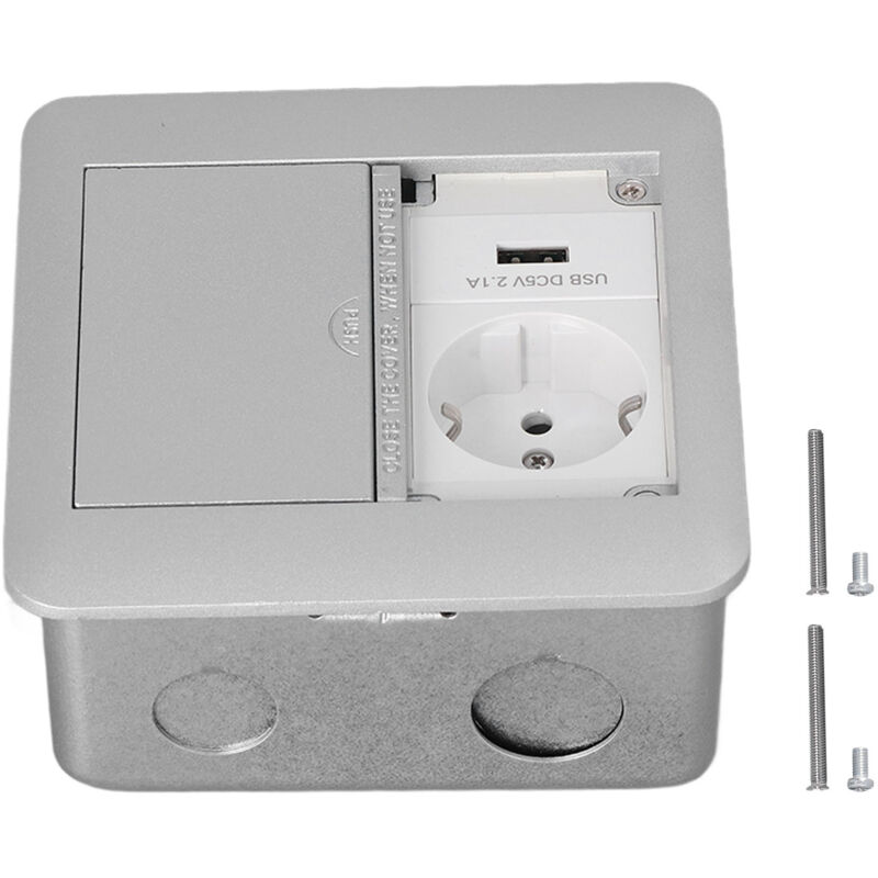 foto del prodotto eosnow presa di corrente ue multifunzionale 2 prese presa da incasso impermeabile ignifuga 250 v grigio argento