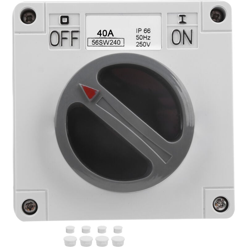 foto del prodotto eosnow presa per interruttore impermeabile da esterno isolamento antipolvere pulsanti e indicatori rotanti onoff 250 v 2p40a 