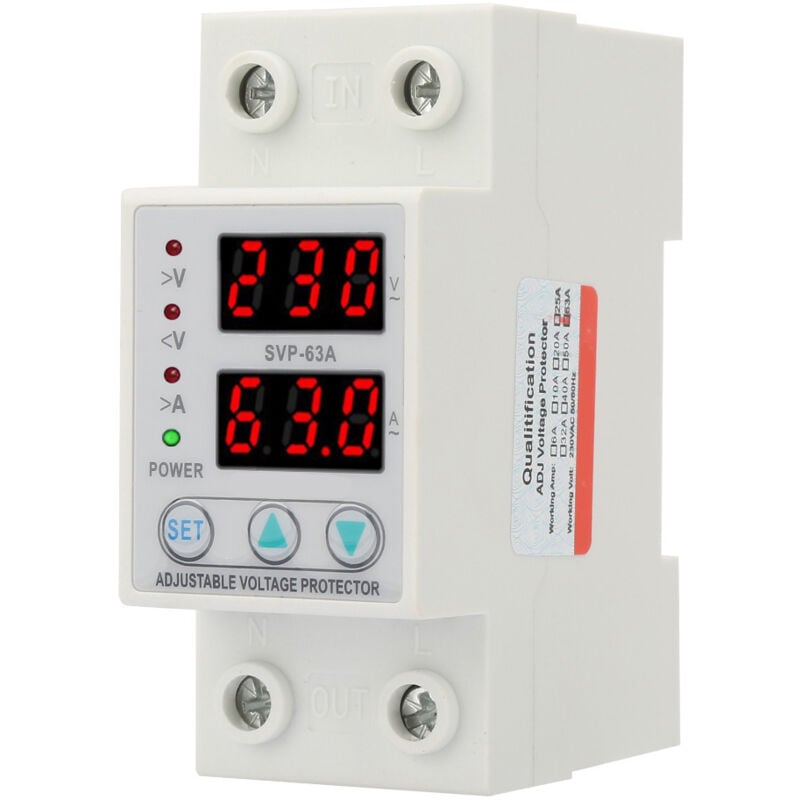foto del prodotto eosnow protezione corrente di tensione regolabile monofase con display a doppio led ac230v 63a