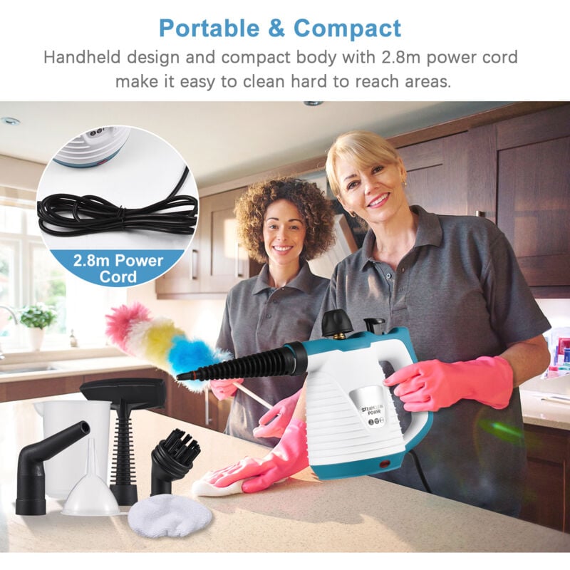 foto del prodotto eosnow pulsante a vapore portatile 1050w strumento di pulizia pressurizzato ad alta temperatura con piroscafo multifunzione portatile accessori