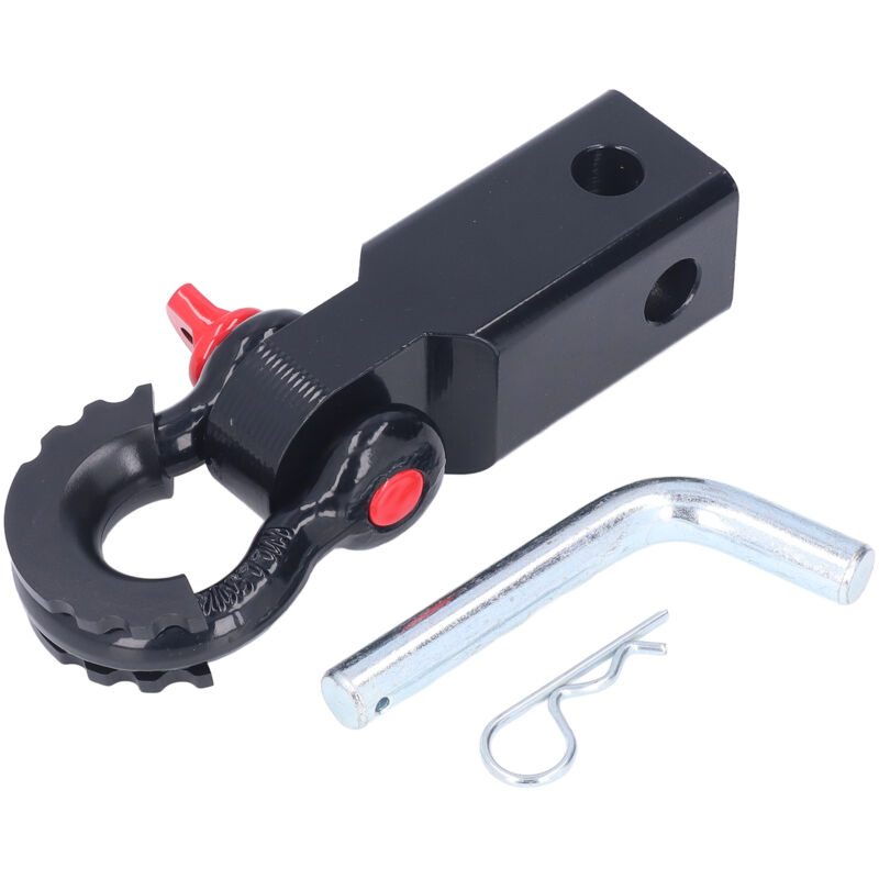 foto del prodotto eosnow ricevitore con gancio di traino universale da 2 pollici accessori per il traino di recupero di veicoli in acciaio per auto camion jeep nero.