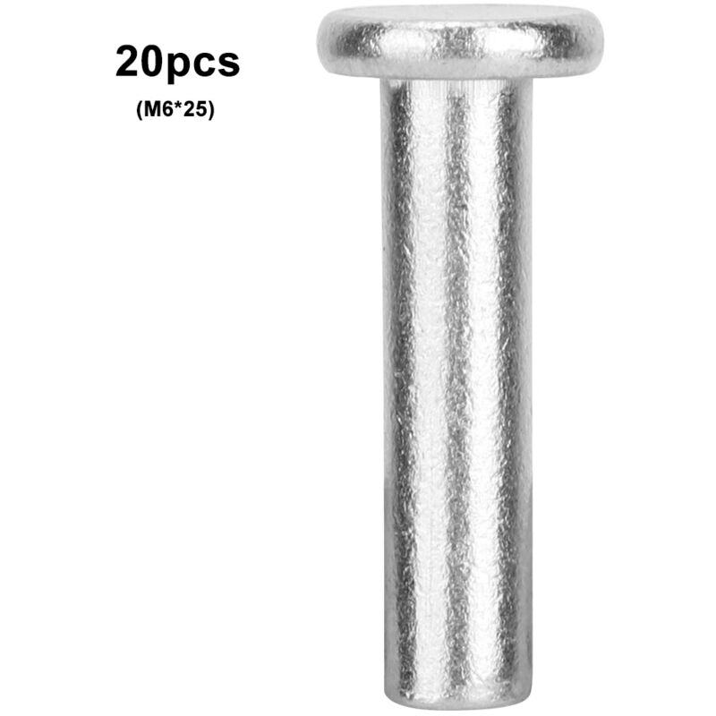 foto del prodotto eosnow rivetti solidi in alluminio a testa piatta m6 gb867 da 20 pezzi m6 25 