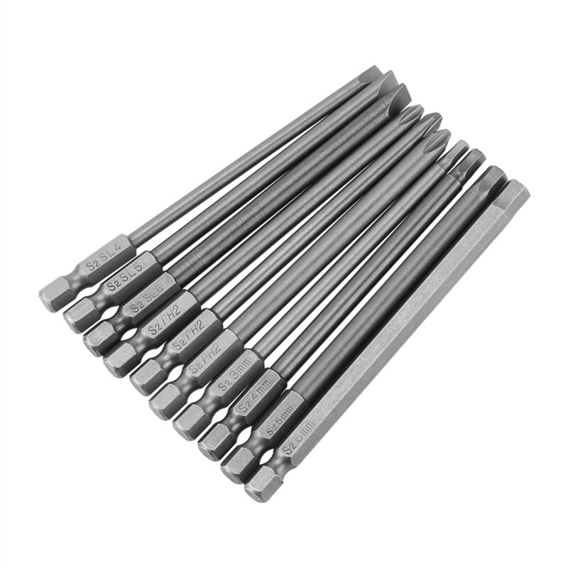immagine 0 del prodotto eosnow set di 10 punte per cacciavite magnetiche bst con gambo esagonale da 1 4 di pollice, lunghe 100 mm a taglio testa esagonale a croce 