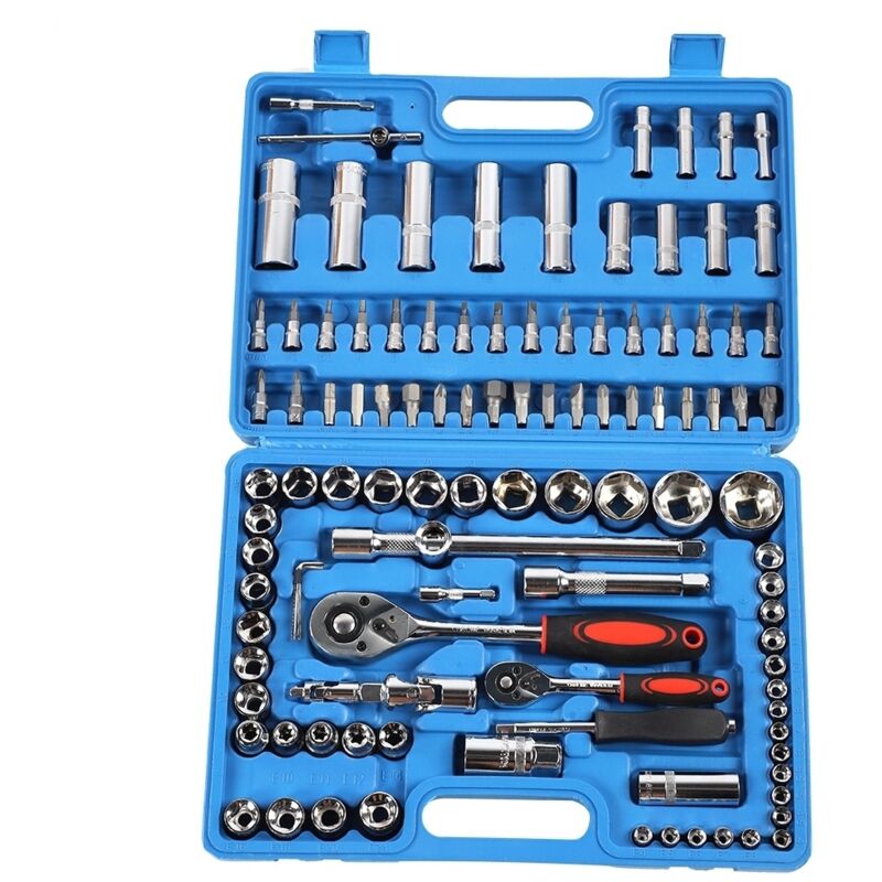 immagine 0 del prodotto eosnow set di chiavi a cricchetto da 108 pezzi kit manuali per cassette degli attrezzi con presa in acciaio cr40 da 1 4 pollici 1 2 pollici